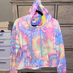 cropped fluffy hoodie